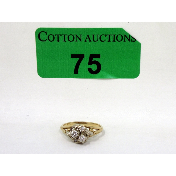 14KT Gold Custom Made 4-Stone Diamond Ring 