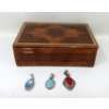 Image 1 : 3 Sterling Silver Pendants & 1 Leather Jewel Box