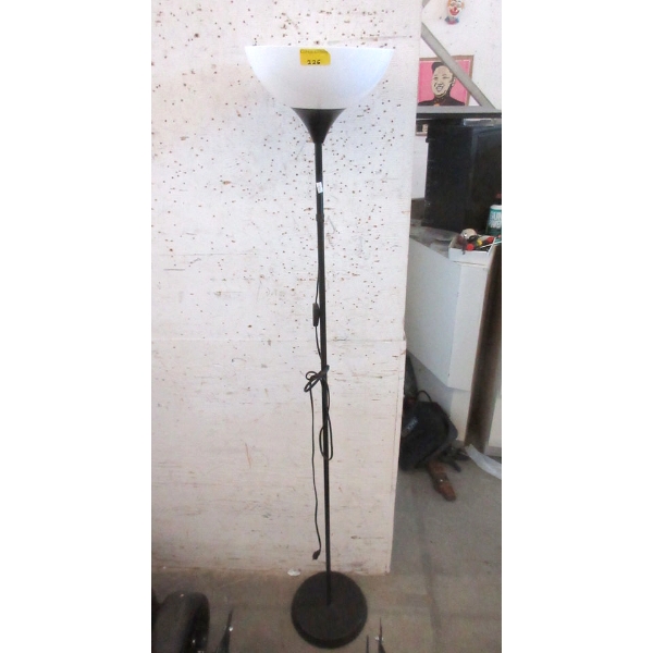 Black Floor Lamp with White Shade - No Box