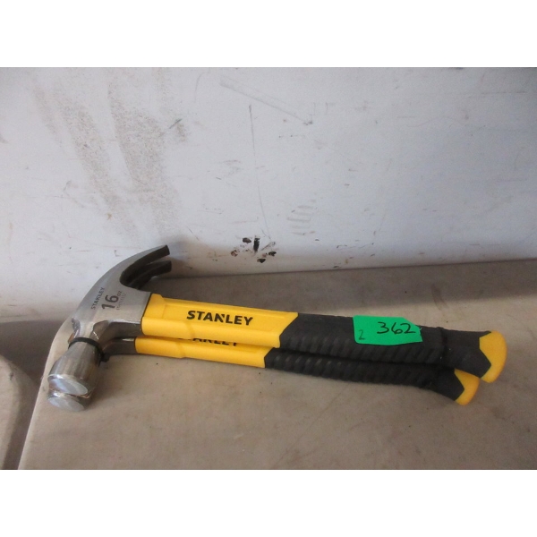 2 New 16 Oz. Stanley Hammers - Fibreglass Handles