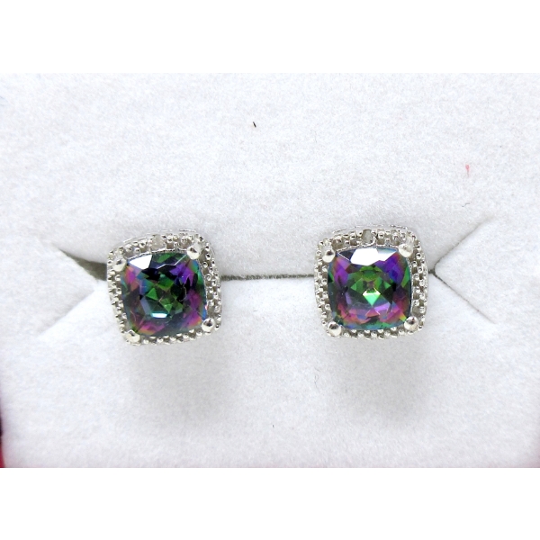 New Mystic Topaz & Diamond Sterling Silver Earrings