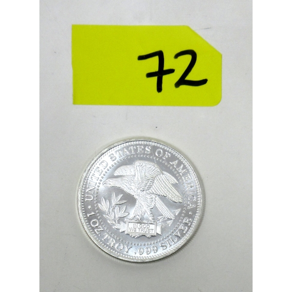 1 Oz .999 Silver Eagle Silver Trade Unit Round 