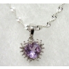 Image 1 : New Amethyst & Diamond Necklace