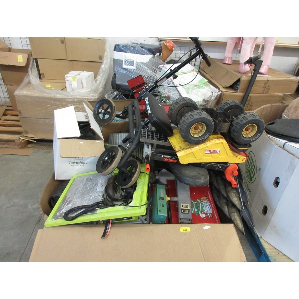 Skid of Assorted Storage Locker Goods - As Is