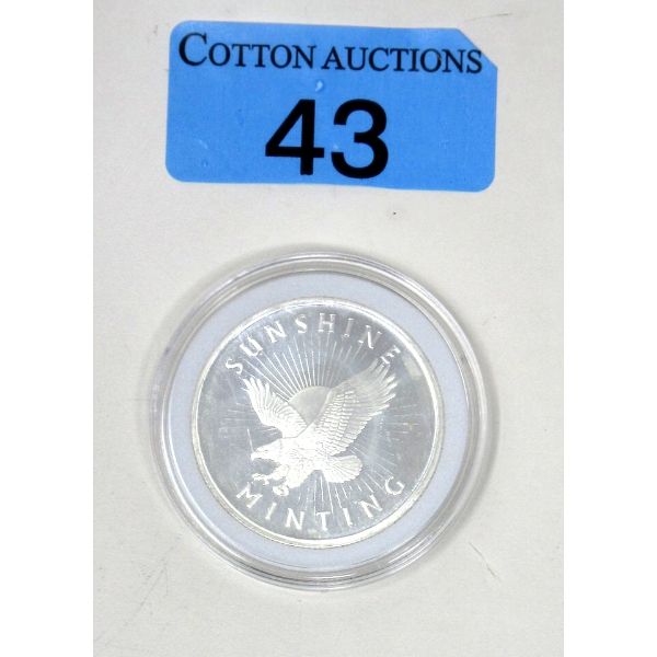 1 Oz .999 Silver Sunshine Minting Round 