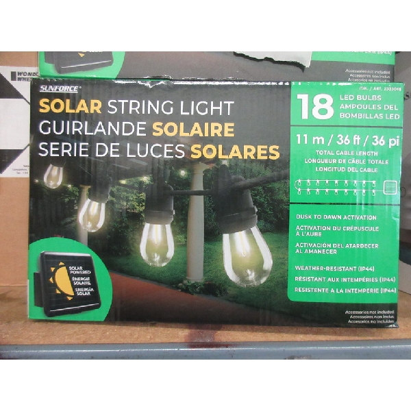 Sunforce Dawn to Dusk 18 Bulb Solar LED String Light