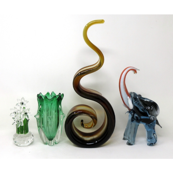 4 Vintage Glass Art Works