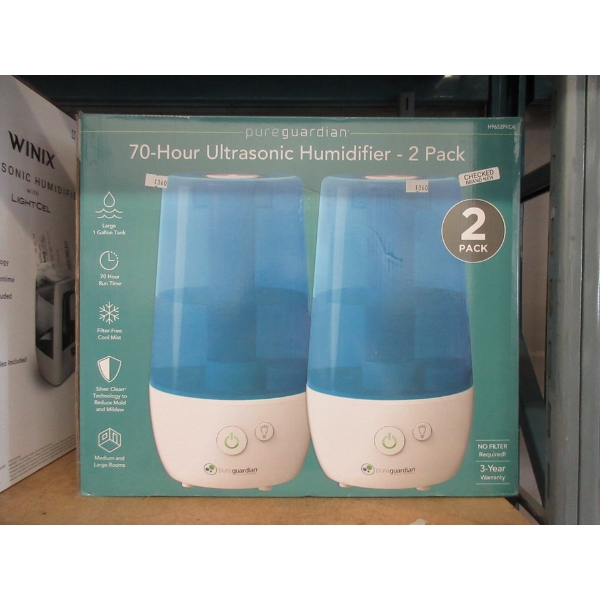 Pack of 2 pureguardian 70-Hr Ultrasonic Humidifiers