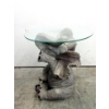 Image 2 : Glass Topped Elephant Side Table 
