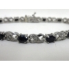 Image 2 : Blue Sapphire & Diamond Tennis Bracelet