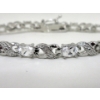Image 2 : 6.84 CT White Topaz & Diamond Infinity Tennis Bracelet 