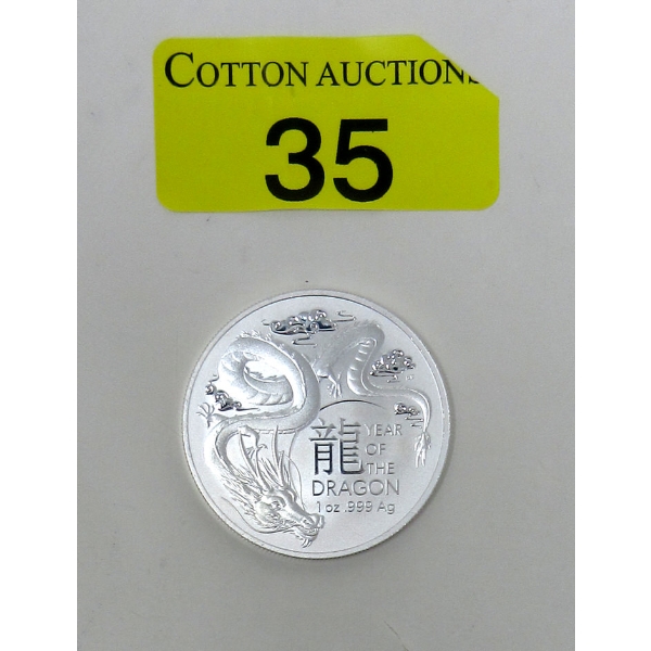 1 Oz .999 Silver 2024 Year of the Dragon Coin 