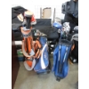 Image 1 : 3 Children's Golf Stand Bags with Assorted Clubs