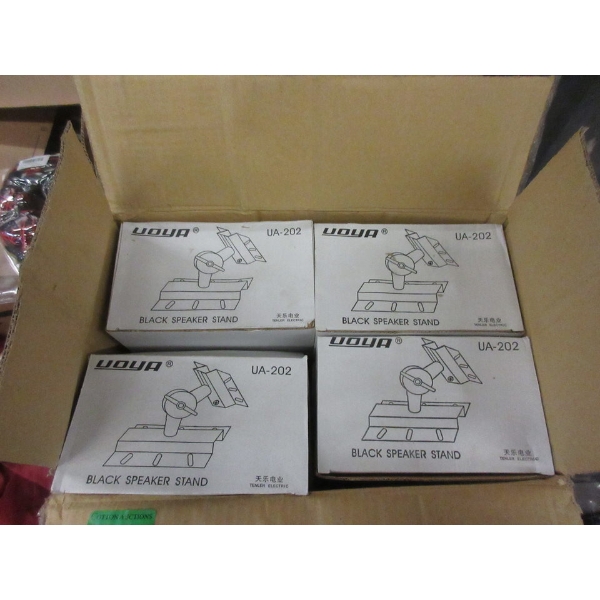 2 Cases of 12 New UOYA Black Metal Speaker Mounts