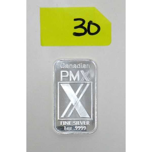 1 Oz .9999 Silver Canadian PMX Bar 