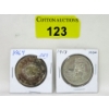 Image 1 : One 1958 & One 1964 Canada 80% Silver Dollar Coin