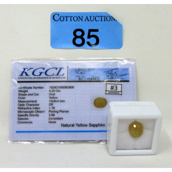 4.2 CT Oval-Shape Yellow Sapphire Gemstone 