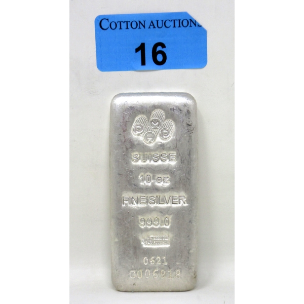 10 Oz .999 Silver PAMP Suisse Bar 