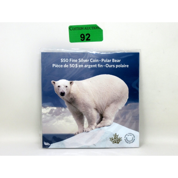 15.87 Gram .9999 Silver 2014 Polar Bear $50 Coin 