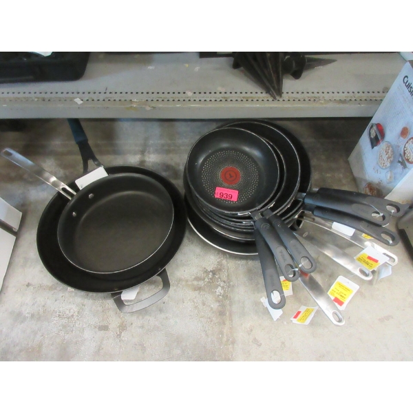 11 Assorted T-fal & Oxo Non-Stick Frying Pans 