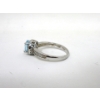 Image 3 : Blue Topaz & Diamond Solitaire Ring