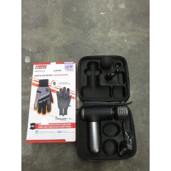 Massage Gun and Karbon XS Heated Sport Gloves
