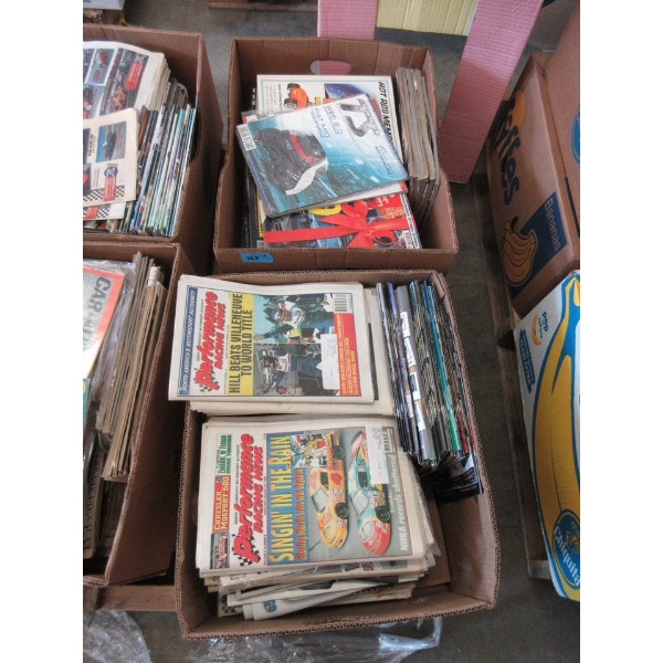 2 Boxes of Racing News & Other Auto Magazines