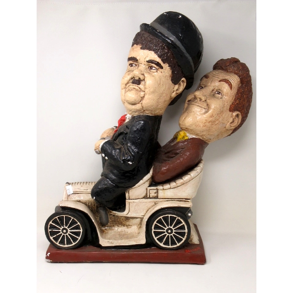 Laurel & Hardy Glazed Ceramic Statue