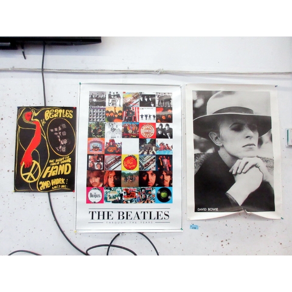 1 "David Bowie" and 2 "The Beatles" Posters