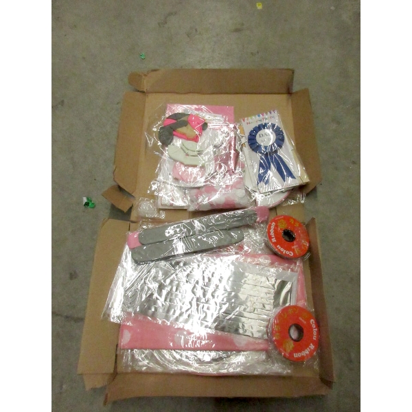 Case of 15 New Girl Baby Shower Decoration Sets