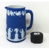 Image 1 : Black Wedgewood Snuff Box & Blue Jasperware Jug