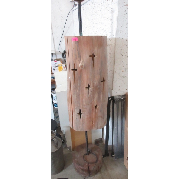 75" Hand Crafted Floor Lamp - Wood Base & Shade