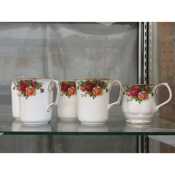 5 Royal Albert "Old Country Roses" China Mugs