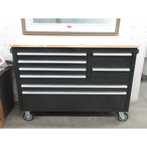 Trinity Rolling Tool Chest with Wood Top 