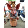 Image 1 : 80" Tall Fiberglass Porcine Chef Statue