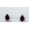 Image 1 : New .925 Silver Pear-Cut Garnet Stud Earrings
