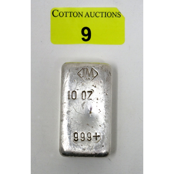 10 Oz .999+ Silver Johnson Matthey Limited Minted Bar
