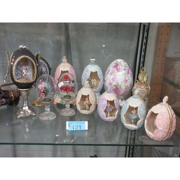 12 Egg Shaped Collectibles - Variety of Materials
