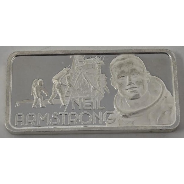 1 Oz .999 Silver Neil Armstrong Bar 