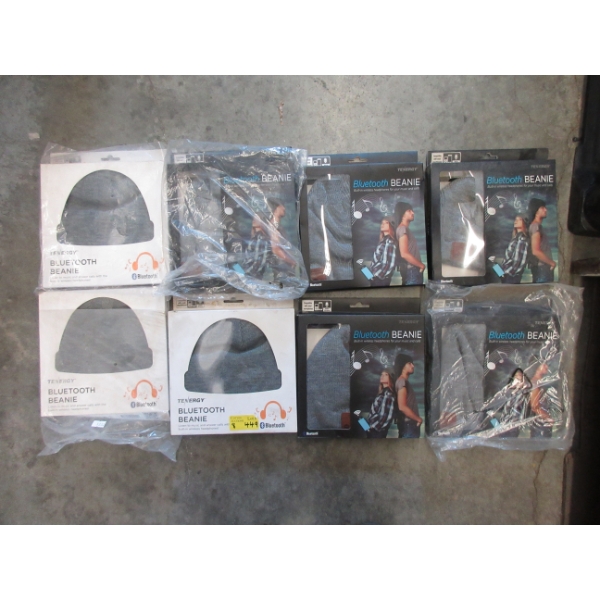 8 New Grey Bluetooth Beanie Hats 