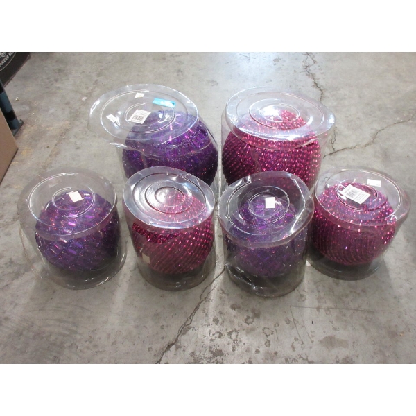 6 Assorted Oversize Christmas Ornaments