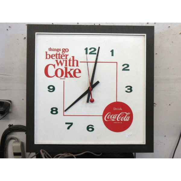 Electric Coca-Cola Wall Clock - 17  x 17 