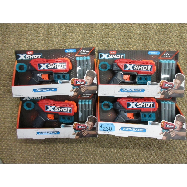 4 XShot Kickback Nerf-Style Guns