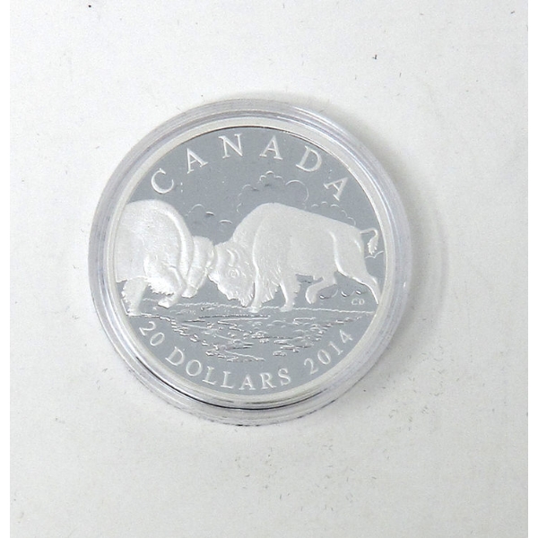 2014 .9999 Silver 1 Oz Bison The Fight Coin 