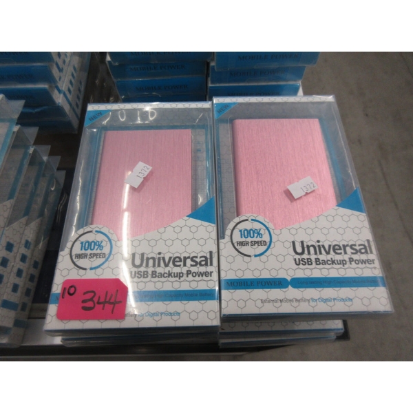 10 New Universal USB Backup Power Banks - Pink