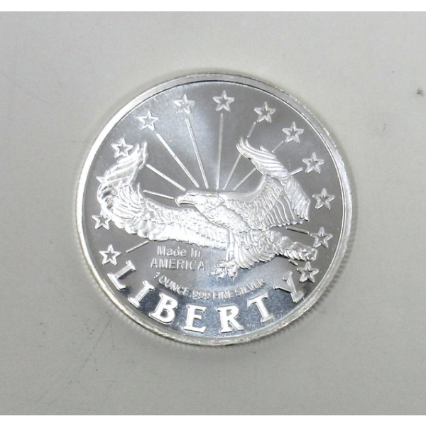 1 Oz .999 Silver Eagle Liberty Art Round 