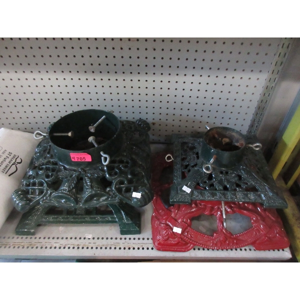 4 Vintage Heavy Duty Metal Christmas Tree Stands