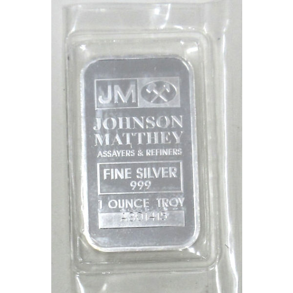1 Oz .999 Silver Johnson Matthey Bar 