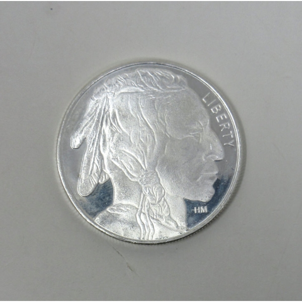 1 Oz .999 Silver Indigenous/Buffalo Art Round 
