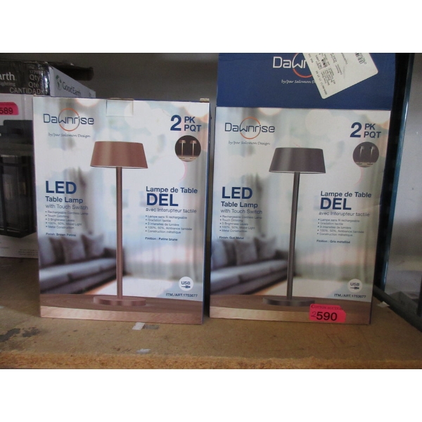 2 Sets of 2 Dawnrise LED Touch Switch Mini Lamps